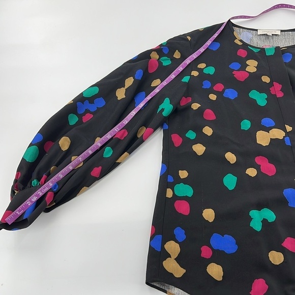 Lafayette 148 blouse Colorful Sicilia Dot Print Silk professional statement sm - Picture 8 of 13